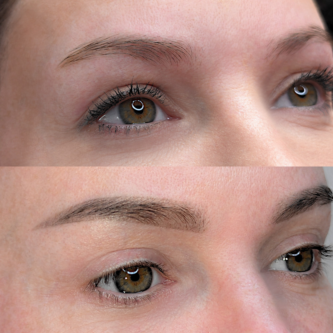 Permanent Make-up Augenbrauen vorher/nachher