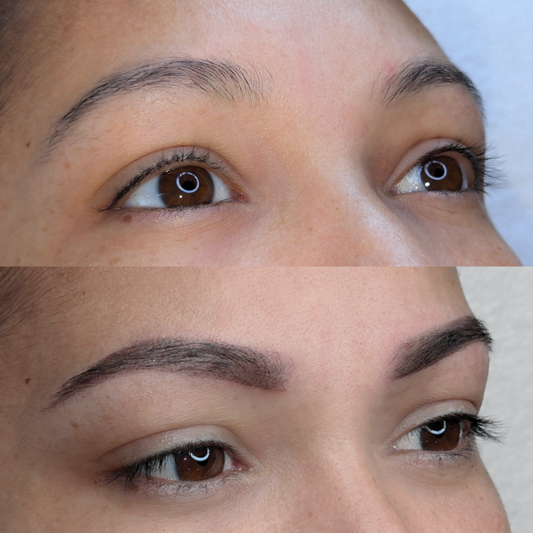 Frisches Permanent Make-up Augenbrauen