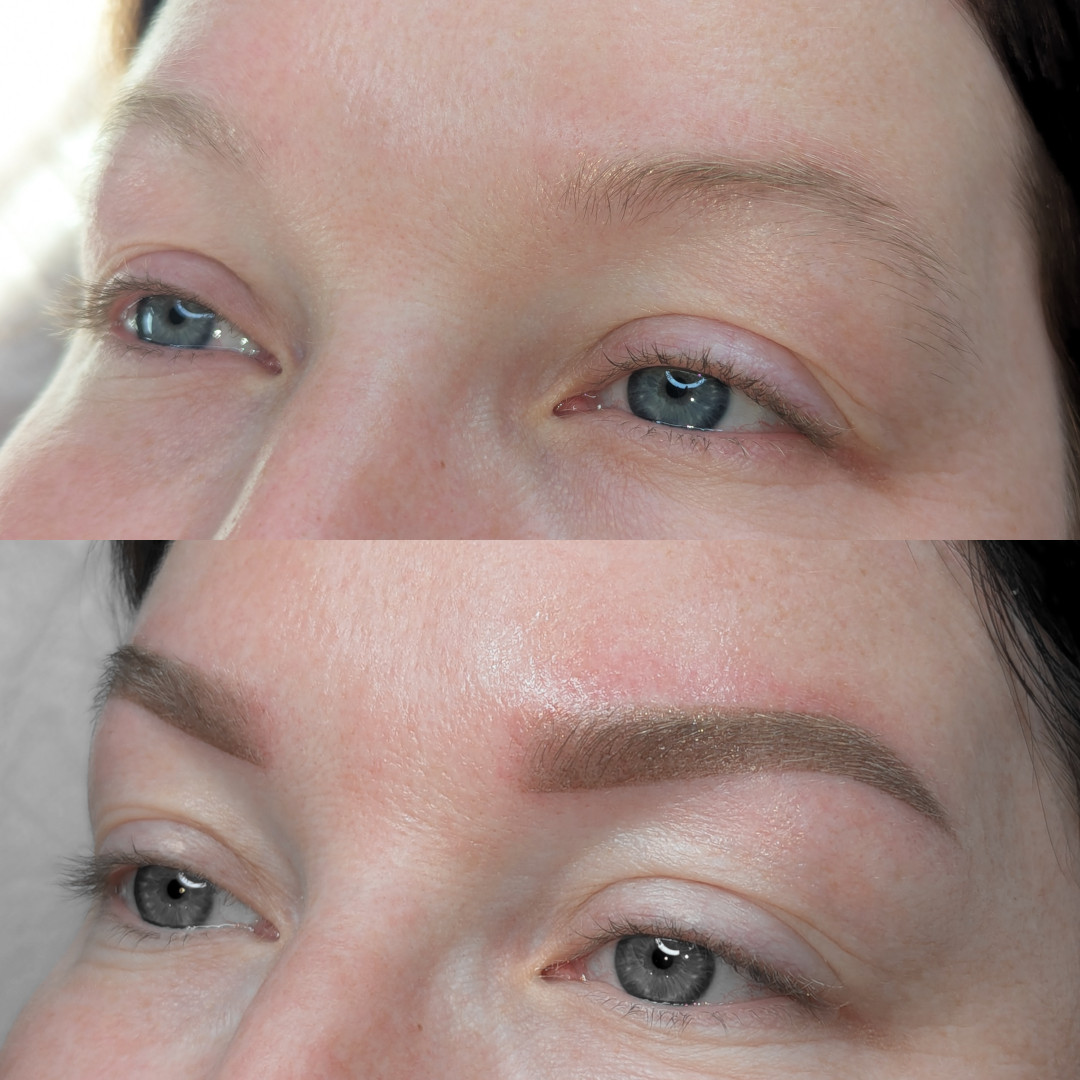 Frisches Permanent Make-up Augenbrauen