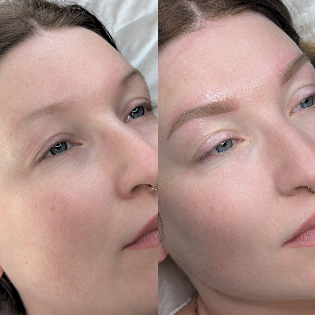 Frisches Permanent Make-up Augenbrauen